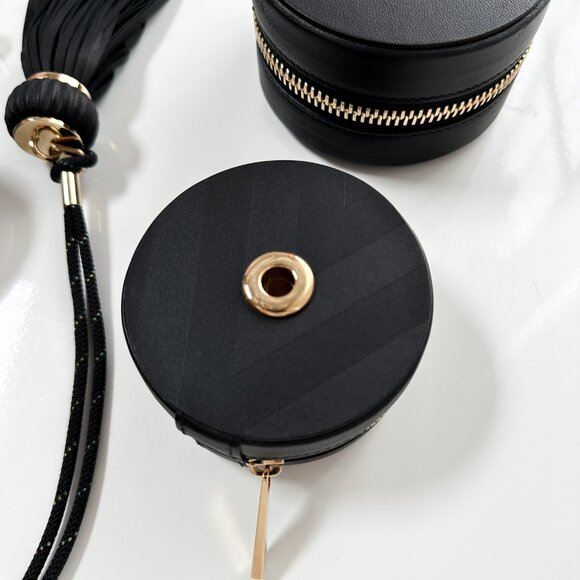 RICHARD MILLE Leather Travel Watch Case Jewelry Watch Roll Black Gold Strap Cord - Picture 12 of 16